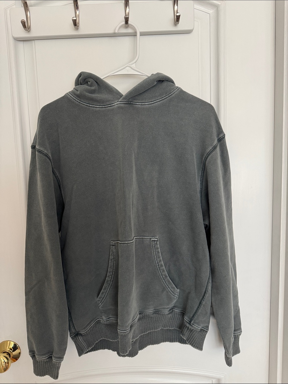 Men's Washed Gray Pullover Hoodie